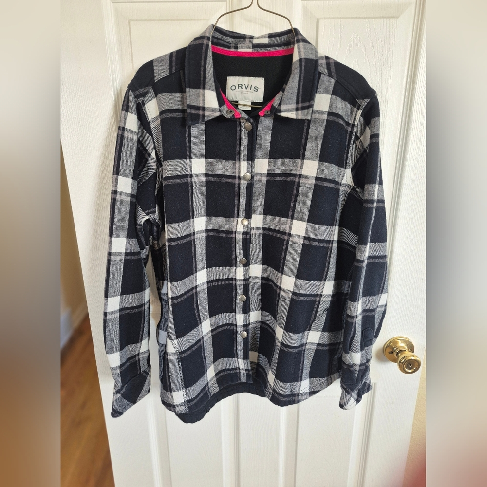 Orvis Womens Flannel Snap Shirt/Jacket XL